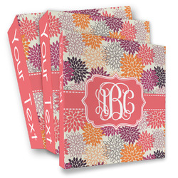 Mums Flower 3 Ring Binder - Full Wrap (Personalized)