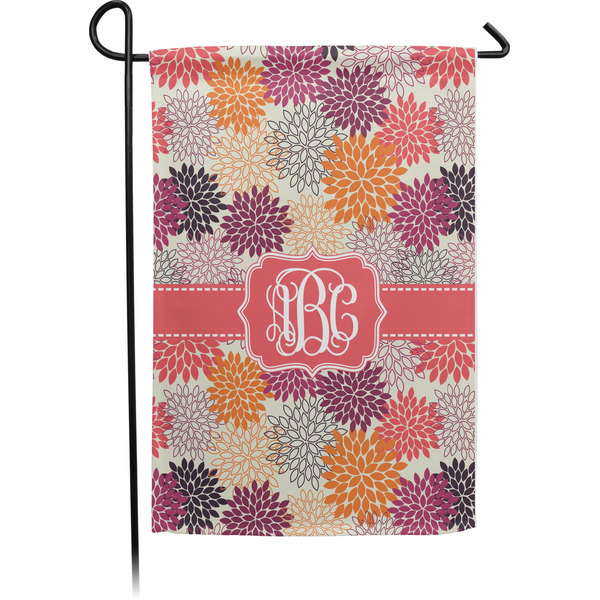 Custom Mums Flower Small Garden Flag - Single Sided w/ Monograms