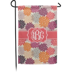 Mums Flower Small Garden Flag - Double Sided w/ Monograms