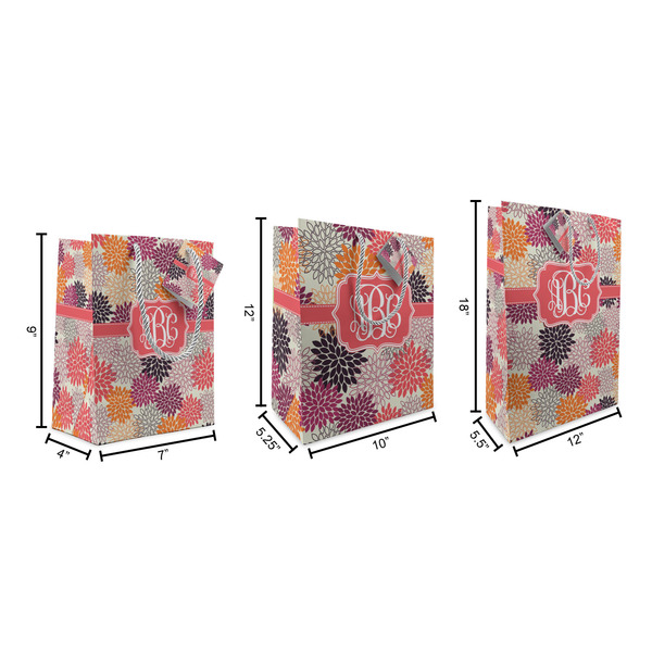 Mums Flower Gift Bags - All Sizes - Dimensions