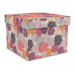 Mums Flower Gift Box with Lid - Canvas Wrapped - Large (Personalized)