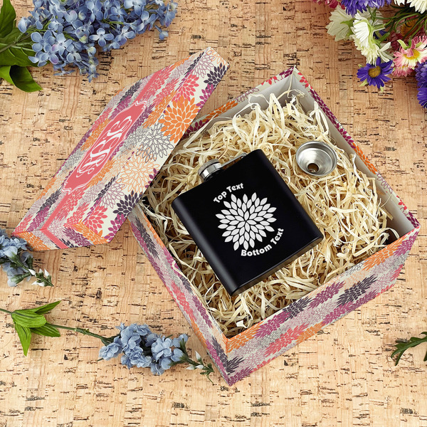 Mums Flower Gift Boxes with Lid - Canvas Wrapped - Large - In Context