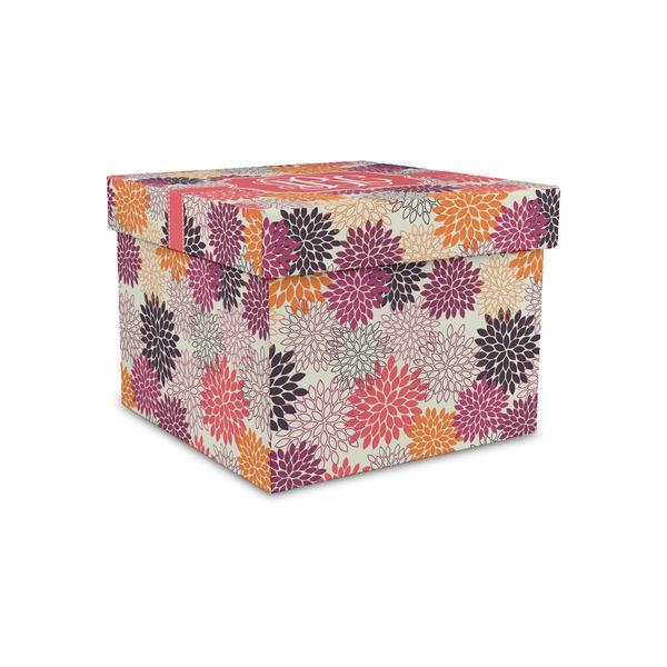 Custom Mums Flower Gift Box with Lid - Canvas Wrapped - Small (Personalized)