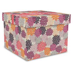 Mums Flower Gift Box with Lid - Canvas Wrapped - X-Large (Personalized)