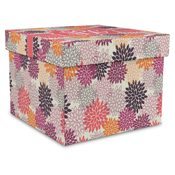 Custom Mums Flower Gift Box with Lid - Canvas Wrapped - XX-Large (Personalized)