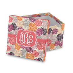 Mums Flower Gift Box with Lid - Canvas Wrapped (Personalized)