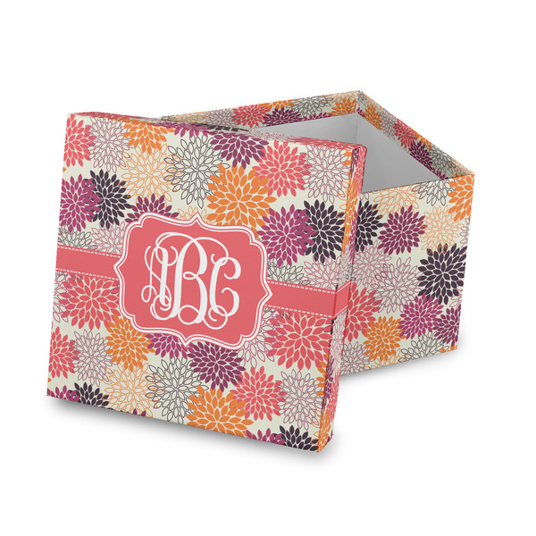Custom Mums Flower Gift Box with Lid - Canvas Wrapped (Personalized)