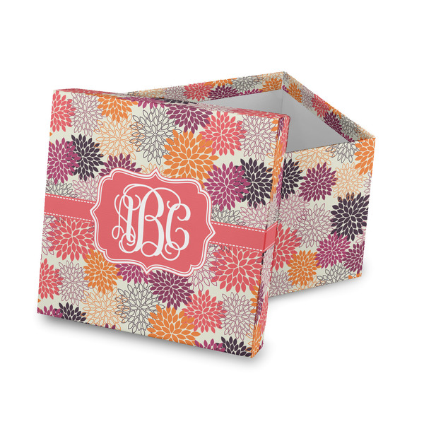 Custom Mums Flower Gift Box with Lid - Canvas Wrapped (Personalized)