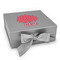 Mums Flower Gift Boxes with Magnetic Lid - Silver - Front