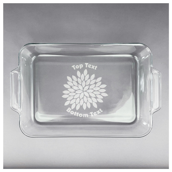 Mums Flower Glass Baking Dish - APPROVAL (13x9)