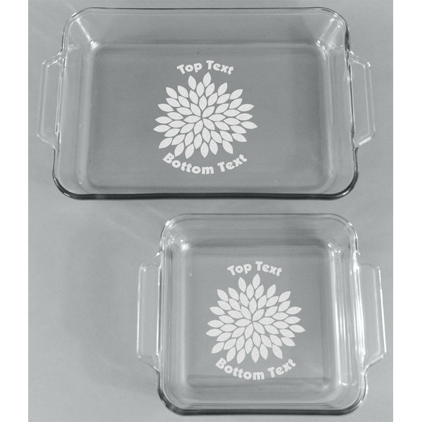 Mums Flower Glass Baking Dish Set - FRONT