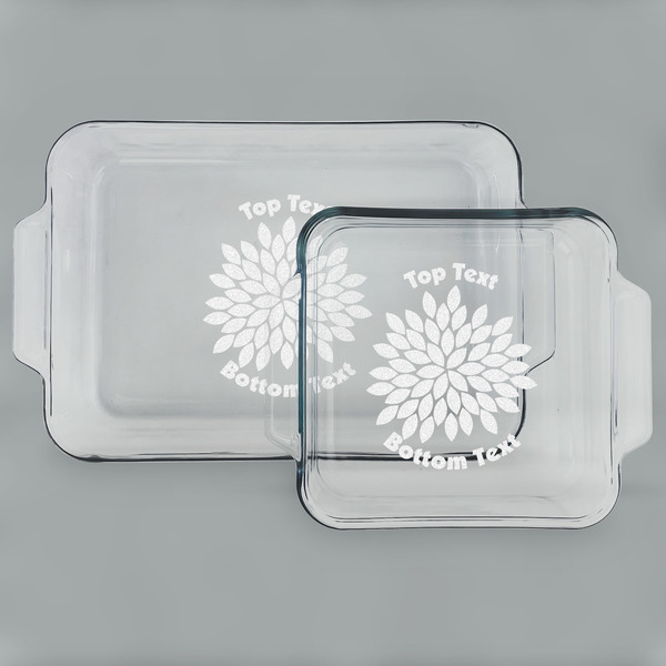 Mums Flower Glass Baking Dish Set - MAIN (set)