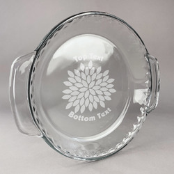 Mums Flower Glass Pie Dish - 9.5in Round (Personalized)