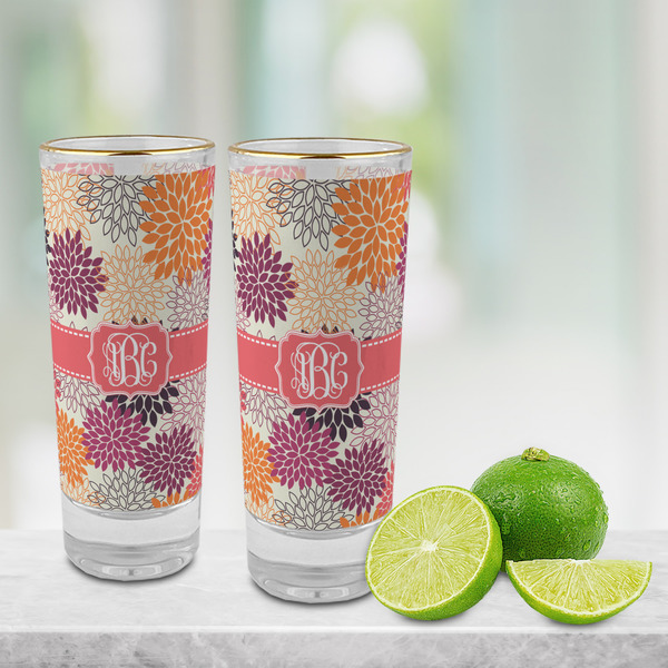 Mums Flower Glass Shot Glass - 2 oz - LIFESTYLE