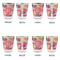 Mums Flower Glass Shot Glass - with gold rim - Set of 4 - APPROVAL