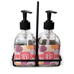 Mums Flower Glass Soap & Lotion Bottles (Personalized)