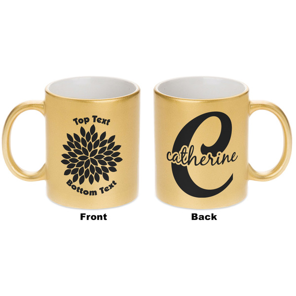 Mums Flower Gold Mug - Apvl