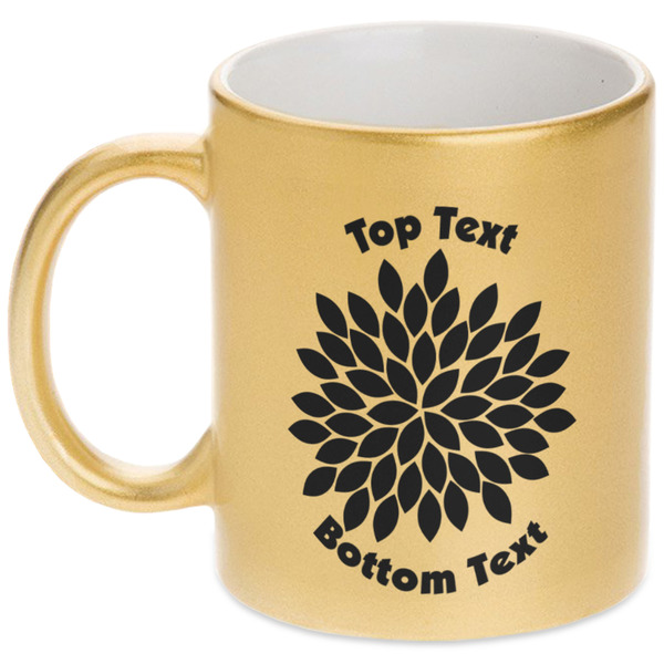 Custom Mums Flower Metallic Gold Mug (Personalized)