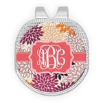 Mums Flower Golf Ball Marker - Hat Clip - Silver