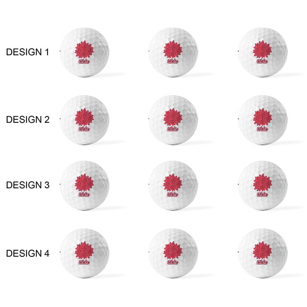 Mums Flower Golf Balls - Titleist - Set of 12 - APPROVAL