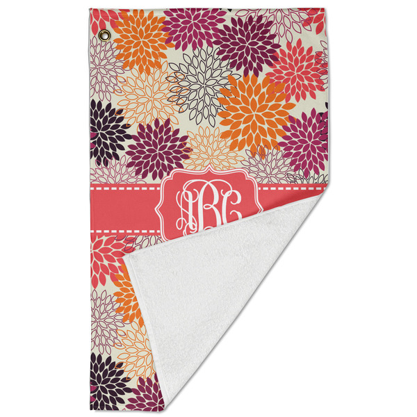 Mums Flower Golf Towel - Folded (Large)