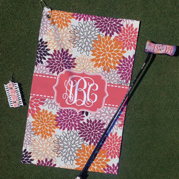 Custom Mums Flower Golf Towel Gift Set (Personalized)