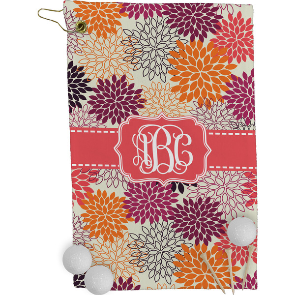 Mums Flower Golf Towel (Personalized)