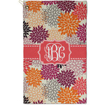 Mums Flower Golf Towel - Poly-Cotton Blend - Small w/ Monograms