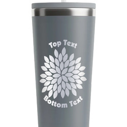 Mums Flower RTIC Everyday Tumbler with Straw - 28oz - Grey - Single-Sided (Personalized)