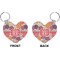 Mums Flower Heart Keychain (Front + Back)