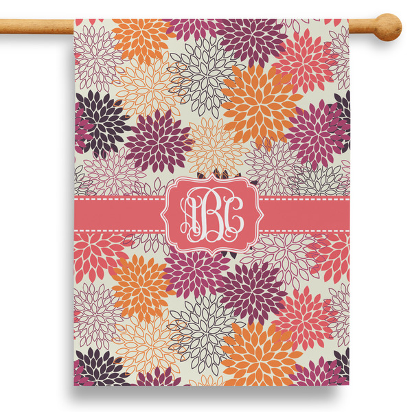 Custom Mums Flower 28" House Flag - Double Sided (Personalized)