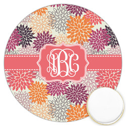 Mums Flower Printed Cookie Topper - 3.25" (Personalized)