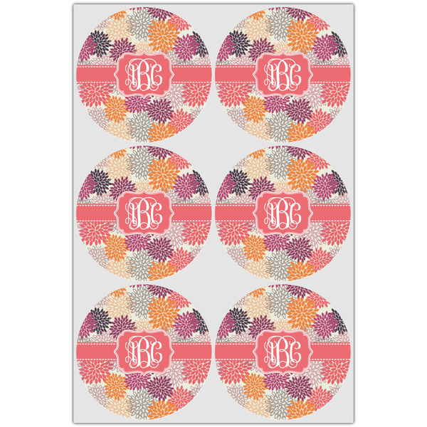 Mums Flower Icing Circle - Large - Set of 6