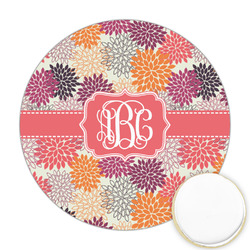 Mums Flower Printed Cookie Topper - Round (Personalized)