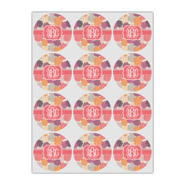 Mums Flower Icing Circle - Small - Set of 12