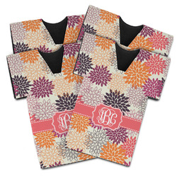Mums Flower Jersey Bottle Cooler - Set of 4 (Personalized)