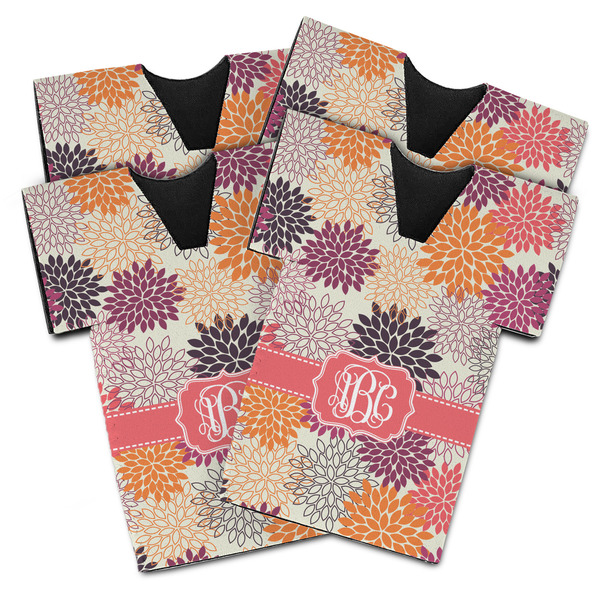Custom Mums Flower Jersey Bottle Cooler - Set of 4 (Personalized)