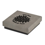 Mums Flower Jewelry Gift Box - Engraved Leather Lid (Personalized)