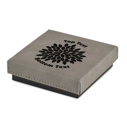 Mums Flower Jewelry Gift Box - Engraved Leather Lid (Personalized)