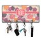 Mums Flower Key Hanger w/ 4 Hooks w/ Monogram