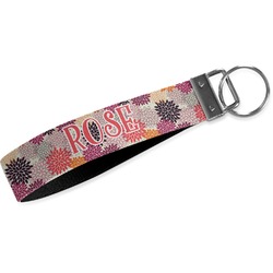 Mums Flower Webbing Keychain Fob - Large (Personalized)