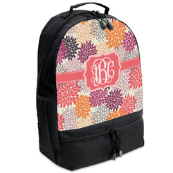 Mums Flower Backpacks - Black (Personalized)
