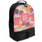 Mums Flower Large Backpack - Black - Angled View