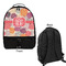 Mums Flower Large Backpack - Black - Front & Back View