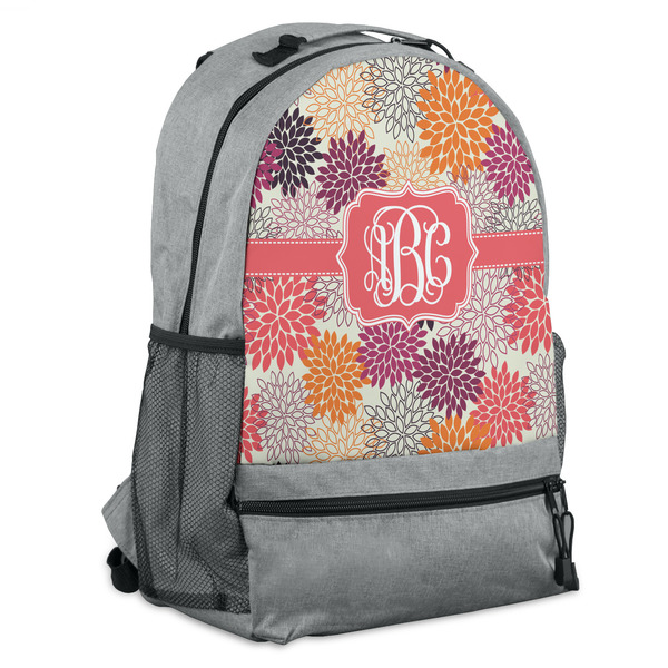 Custom Mums Flower Backpack - Grey (Personalized)
