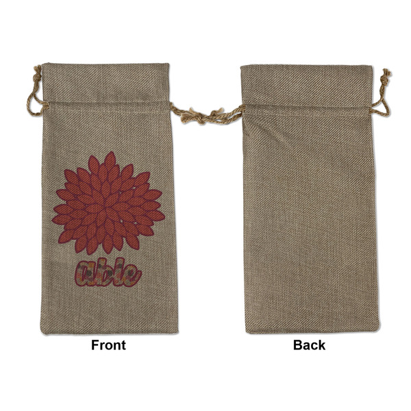 Mums Flower Large Burlap Gift Bags - Front Approval