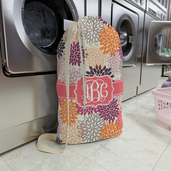 Mums Flower Large Laundry Bag - In Context