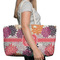 Mums Flower Large Rope Tote Bag - In Context View
