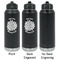 Mums Flower Laser Engraved Water Bottles - 2 Styles - Front & Back View