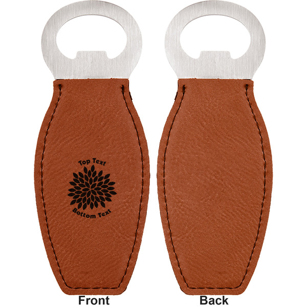 Mums Flower Leather Bar Bottle Opener - Front and Back (single sided)